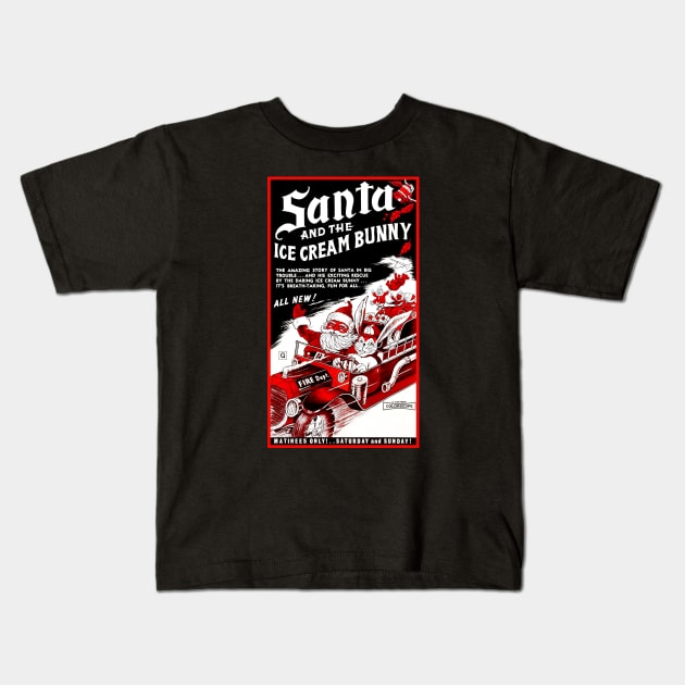 Santa and the Ice Cream Bunny Kids T-Shirt by Asanisimasa